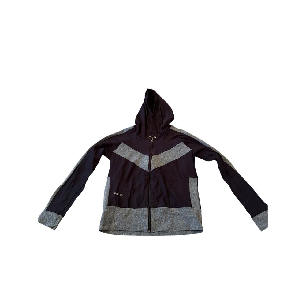 Bodyism Exercise Jacket Hood Breathable Black & Grey - Medium